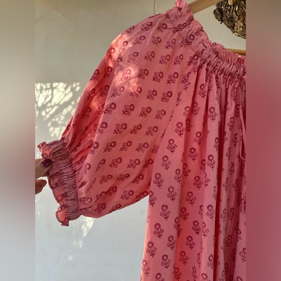 DÔEN Shore Top - Pink Sunflower Block Print- Size XS - Picture 7 of 8